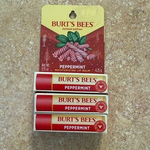 BRAND NEW Burt’s Bees Limited Edition Peppermint Lip Balm 3 pack